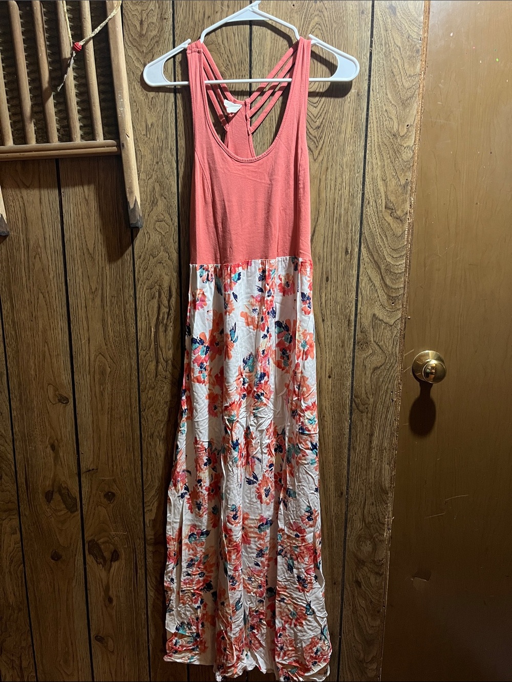 Mudd Coral Strappy Tank Top